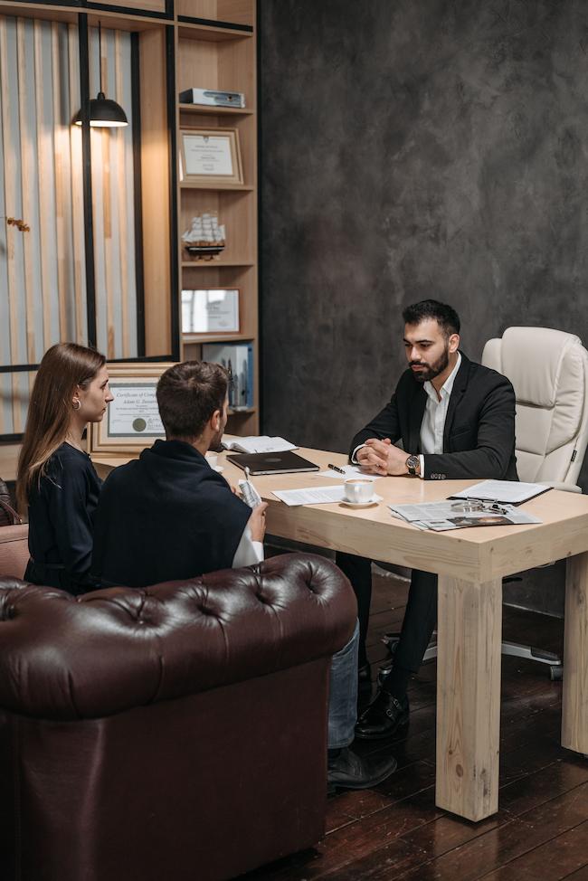 Professional consultation at a law office